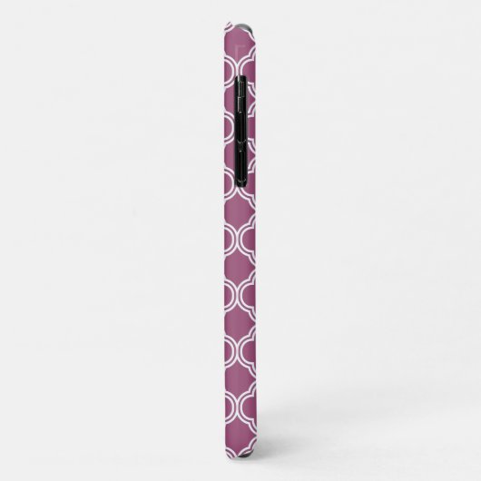 Raspberry White Lattice Pattern Monogramed Vine Case-Mate iPhone Case (Achterkant/links)