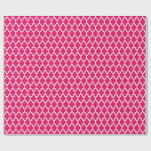 Raspberry White Moroccan Quatrefoil Pattern #4 Cadeaupapier (Vlak)