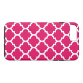 Raspberry White Moroccan Quatrefoil Pattern #5 Case-Mate iPhone Case (Achterkant (Horizontaal))
