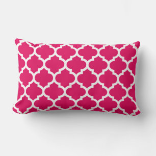 Raspberry White Moroccan Quatrefoil Pattern #5 Kussen