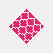 Raspberry White Moroccan Quatrefoil Pattern #5 Servetten (Hoek)