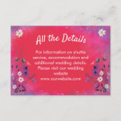 Raspberry Wildflowers - Wedding enclosure card Informatiekaartje (Voorkant)