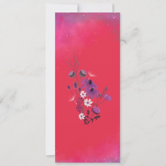 Raspberry Wildflowers - wedding invitation Save The Date (Achterkant)