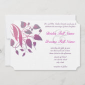 Raspberry Wisteria Leaf Wedding Butterfly Invites Kaart (Voorkant)