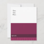 Raspberry Zebra Pattern Birthday Uitnodiging (Achterkant)