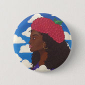 Raspbutton Beret Ronde Button 5,7 Cm (Voorkant)