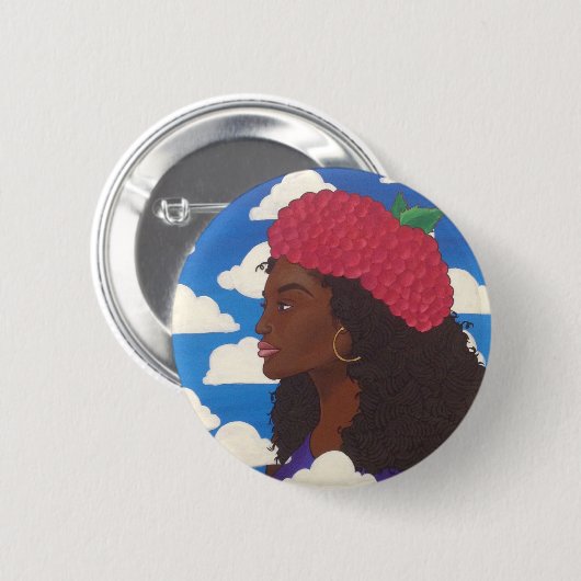 Raspbutton Beret Ronde Button 5,7 Cm (Voorkant /achterkant)