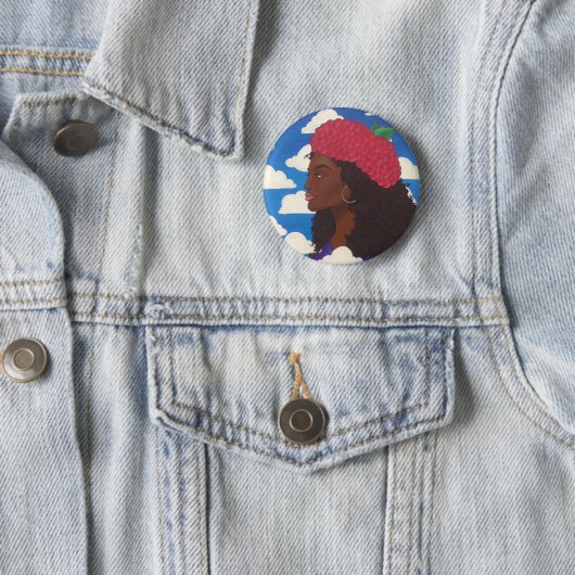 Raspbutton Beret Ronde Button 5,7 Cm (In situ)