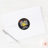 Raspen Grate Grappige Kaas Pun Donker BG Ronde Sticker (Envelop)