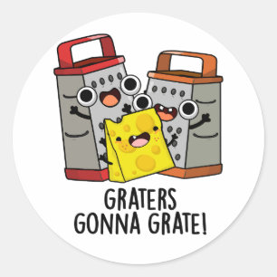 Raspen Grate Grappige Kaas Pun Ronde Sticker