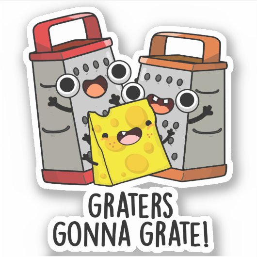 Raspen Grate Grappige Kaas Pun Sticker (Voorkant)