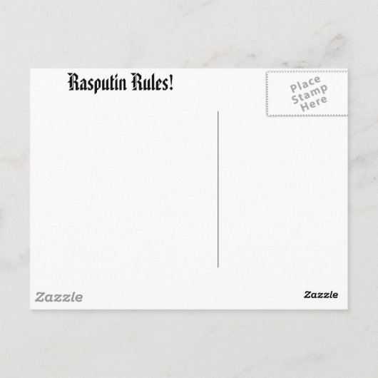 rasputin briefkaart (Achterkant)