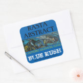 RASTA ABSTRACT BLAUW KUSH VIERKANTE STICKER (Envelop)