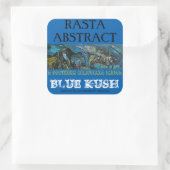 RASTA ABSTRACT BLAUW KUSH VIERKANTE STICKER (Tas)