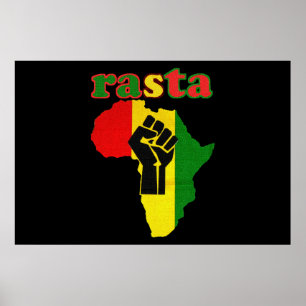 Rasta Africa and Black Power Canvas Afdrukken 48 o Poster