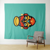 Rasta Afrikaans masker Wandkleed (In Situ (horizontaal))