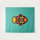 Rasta Afrikaans masker Wandkleed (Voorkant (horizontaal))