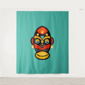 Rasta Afrikaans masker Wandkleed (Voorkant)