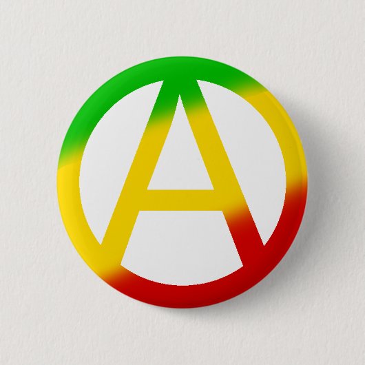 Rasta Anarchy Symbol Ronde Button 5,7 Cm (Voorkant)