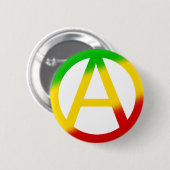 Rasta Anarchy Symbol Ronde Button 5,7 Cm (Voorkant /achterkant)