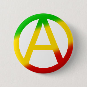 Rasta Anarchy Symbol Ronde Button 5,7 Cm