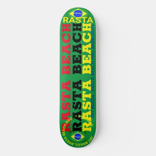 RASTA BEACH JMT BRAZIL 8 1/4" Skateboard Dek (Voorkant)