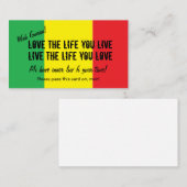 Rasta betaalt de creditcard voor verzending visitekaartje (Voorkant / Achterkant)