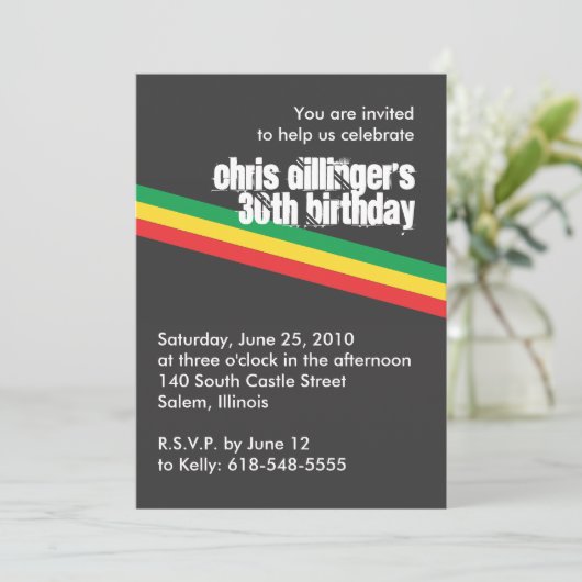 Rasta Birthday Uitnodiging (Staand voorkant)