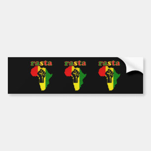 Rasta Black Power Fist over Afrika Bumpersticker