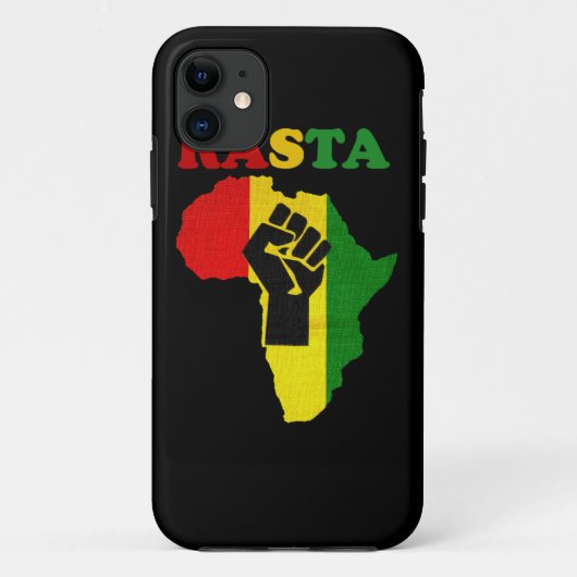 Rasta Black Power Fist over Afrika iPhone 5 Hoesje (Achterkant)