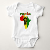 Rasta Black Power Fist over Afrika Romper (Voorkant)
