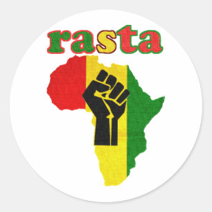 Rasta Black Power Fist Over Afrika Ronde Sticker