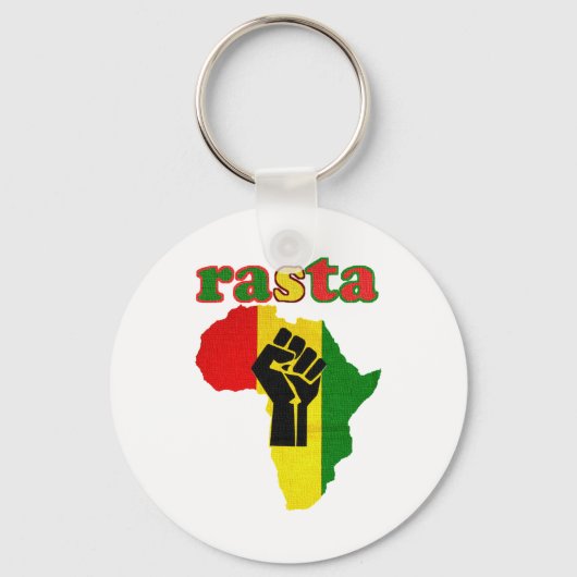 Rasta Black Power Fist over Afrika Sleutelhanger (Voorkant)