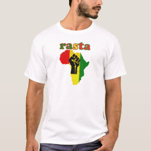 Rasta Black Power Fist over Afrika T-shirt