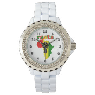 Rasta Black Power over Afrika Horloge