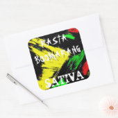 RASTA BOOMARANG SATIVA VIERKANTE STICKER (Envelop)