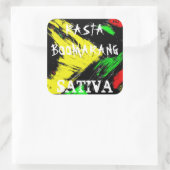 RASTA BOOMARANG SATIVA VIERKANTE STICKER (Tas)