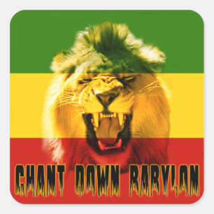 Rasta Chant Down Babylon Lion Sticker