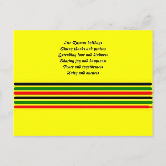 rasta christmas briefkaarten-irie rasmas briefkaart (Voorkant)