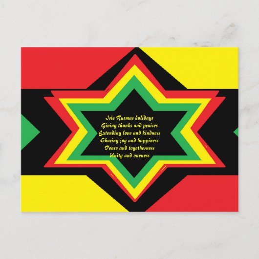 rasta christmas briefkaarten-irie rasmas briefkaart (Voorkant)