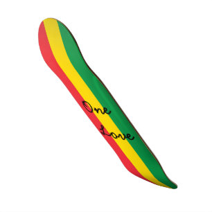 Rasta Color Green Yellow Red Flag Stripes One Love Persoonlijk Skateboard