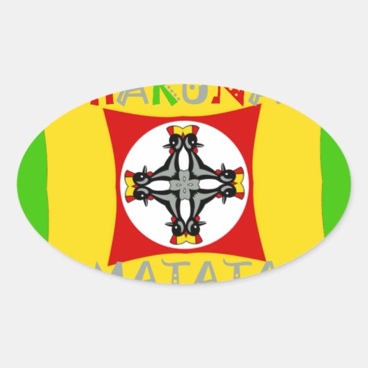 Rasta Color Red Golden Green Ovale Sticker (Voorkant)