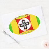 Rasta Color Red Golden Green Ovale Sticker (Envelop)