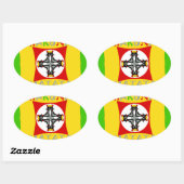 Rasta Color Red Golden Green Ovale Sticker (Vel)