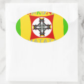 Rasta Color Red Golden Green Ovale Sticker (Tas)