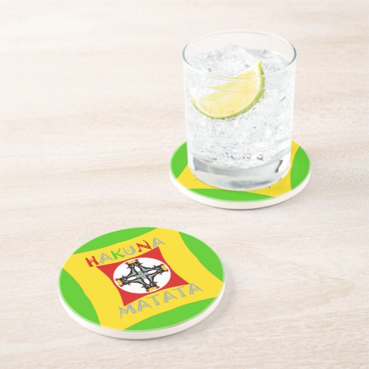 Rasta Color Red Golden Green Zandsteen Onderzetter (Zijkant)