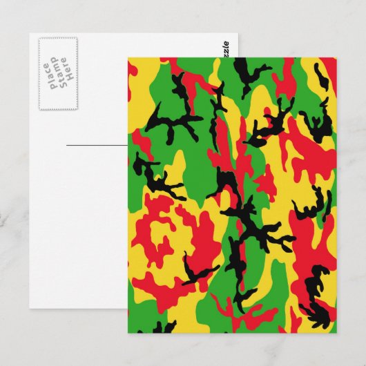 Rasta Colored Camouflage Briefkaart (Voorkant / Achterkant)