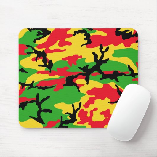 Rasta Colored Camouflage Muismat (Met muis)