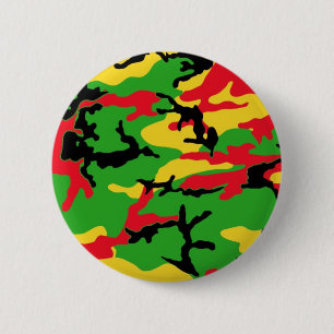 Rasta Colored Camouflage Ronde Button 5,7 Cm