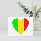 Rasta Colored Heart Briefkaart (Staand voorkant)